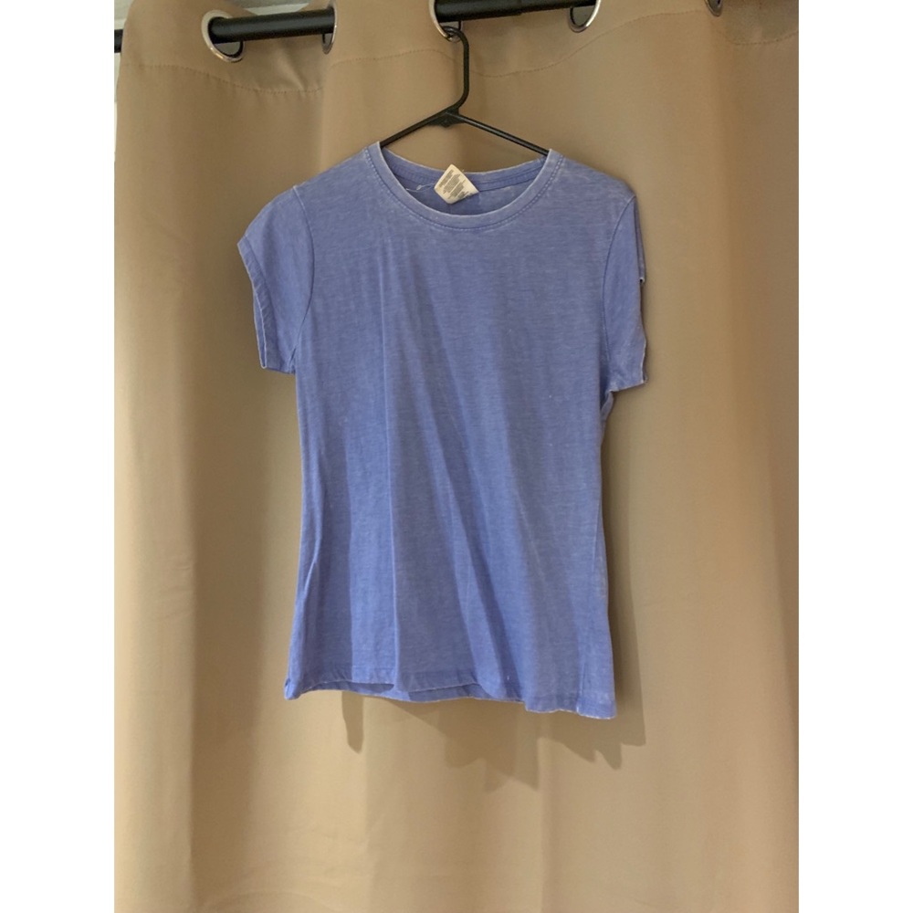 Periwinkle colored short sleeve shirt